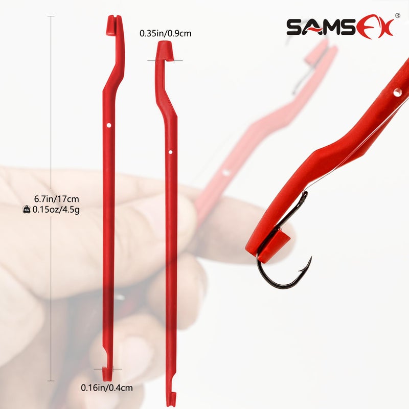 SAMSFX Fishing Hook Remover Tool - 10pcs Disgorgers, Plastic Portable Unhook Extractor, 5 Colors - Image 2